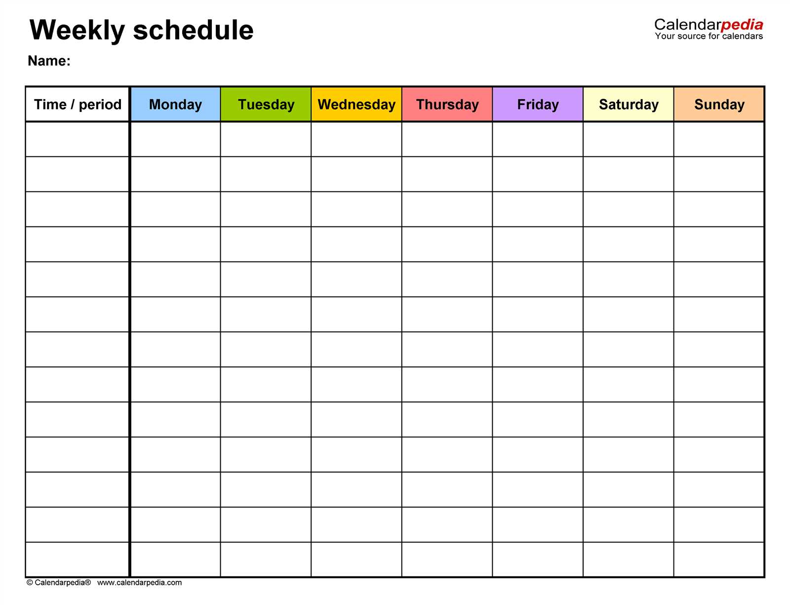 blank calendar week template