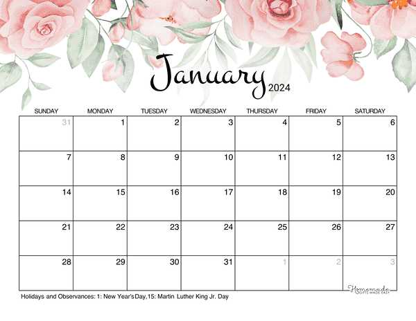 blank january calendar template