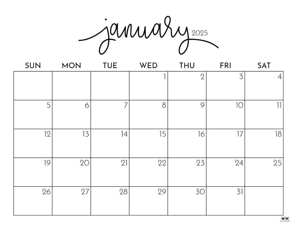 blank january calendar template