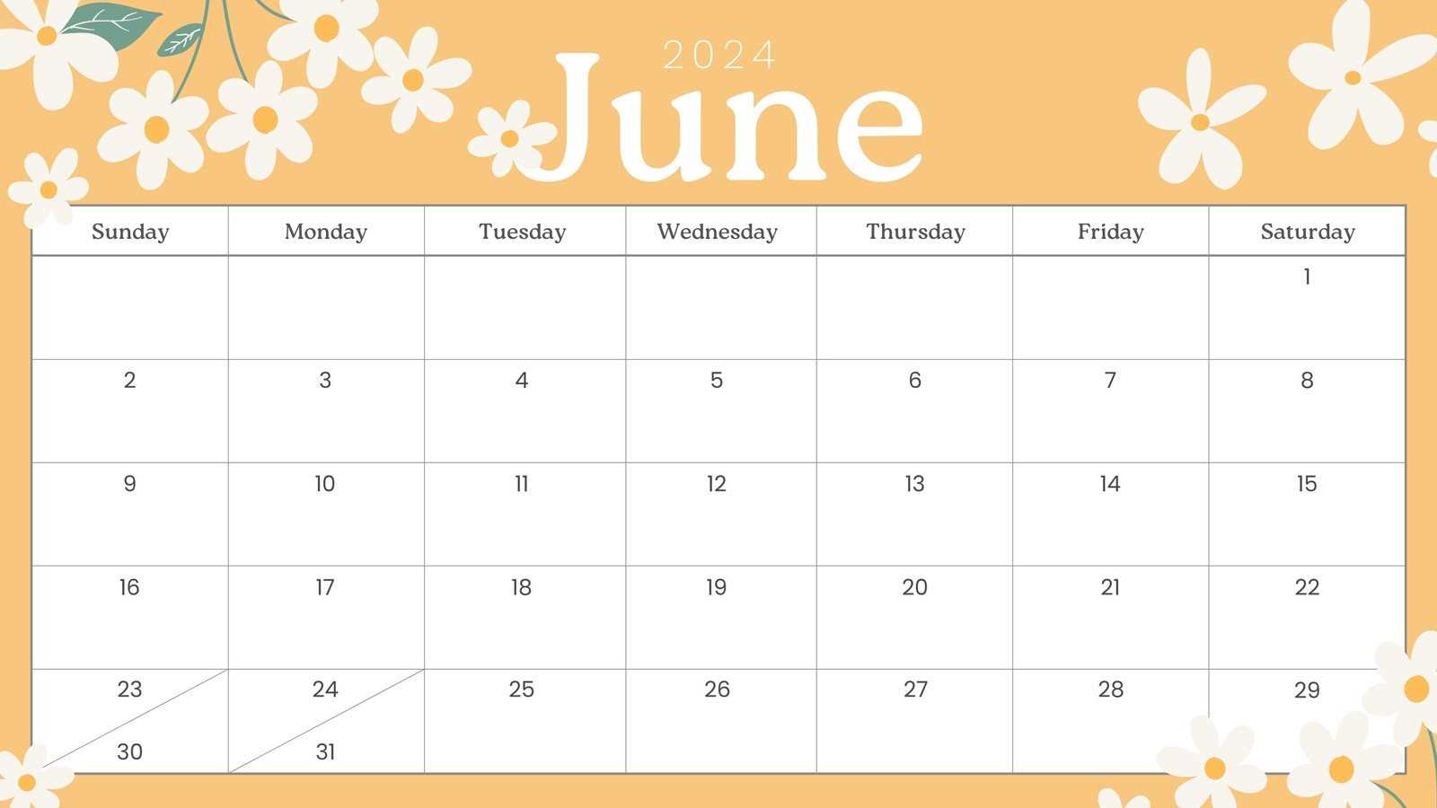 blank june calendar template