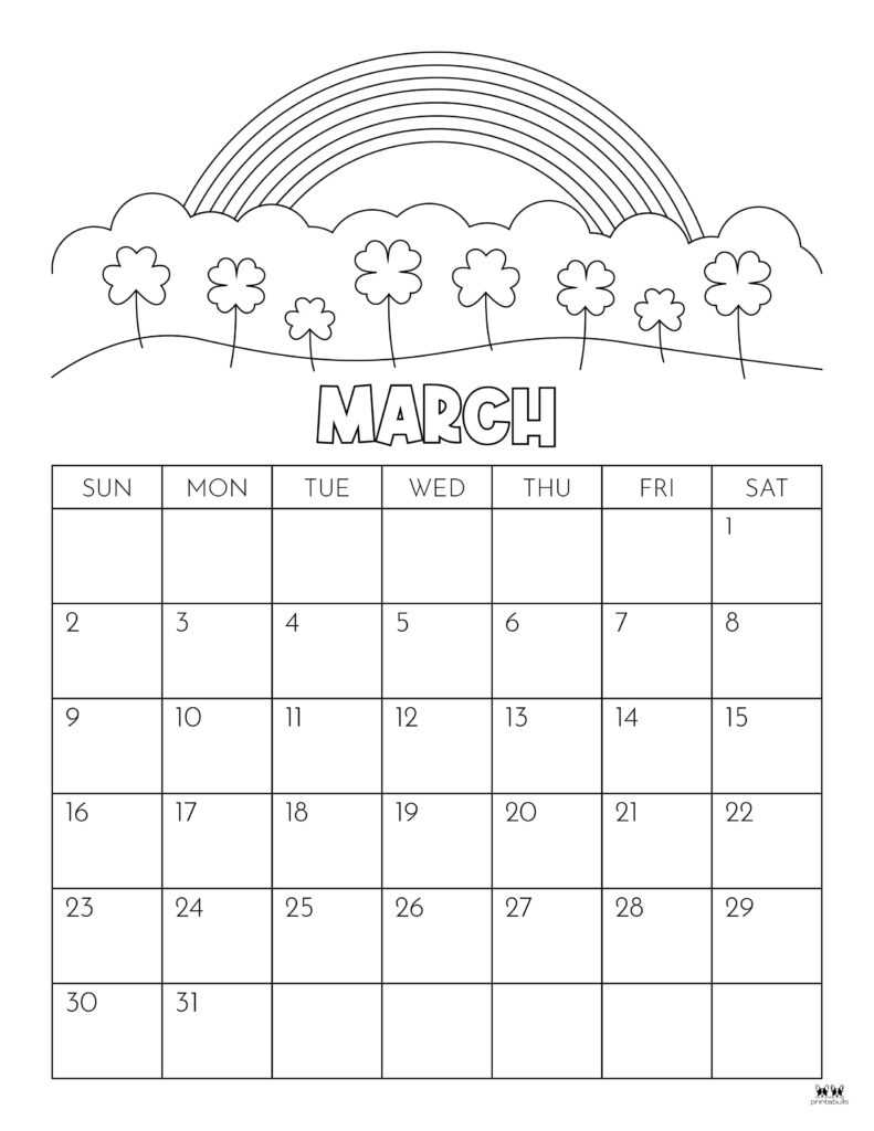 blank march 2025 calendar template