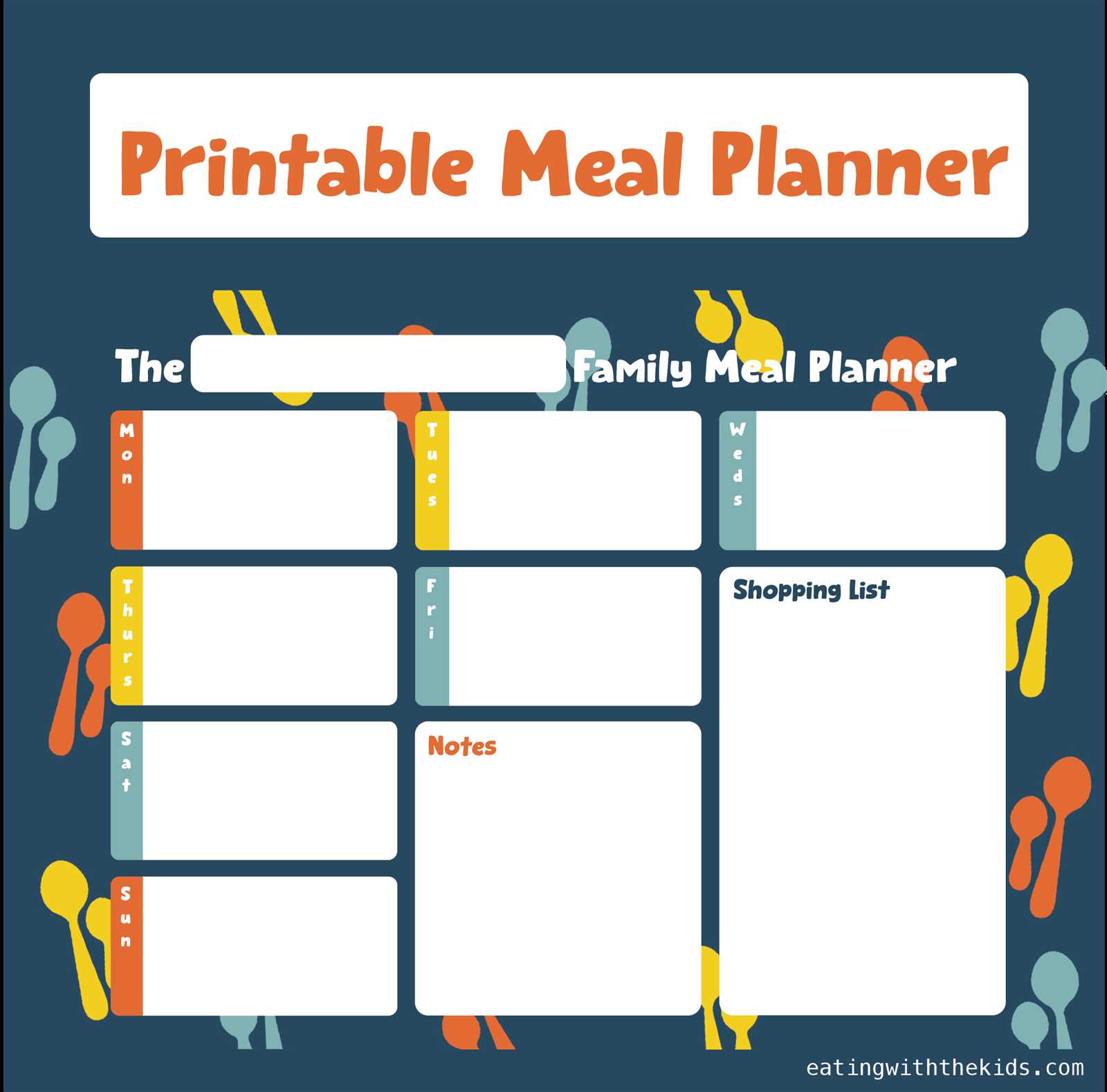 blank meal calendar template