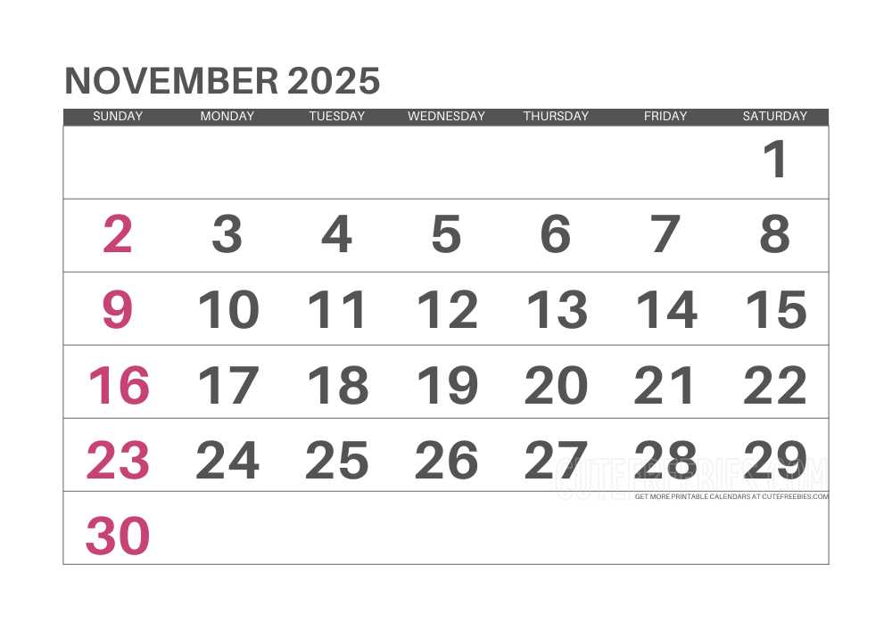 blank november 2025 calendar template