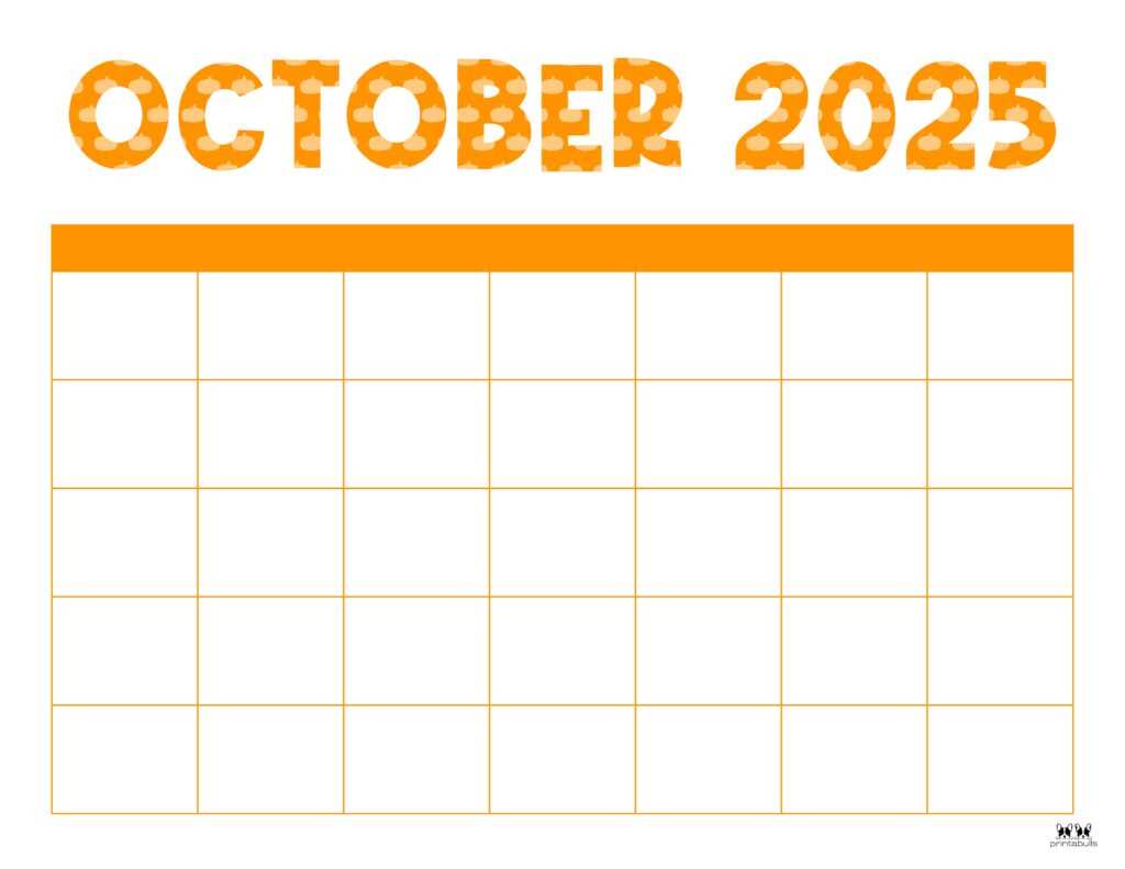 blank october calendar template 2025