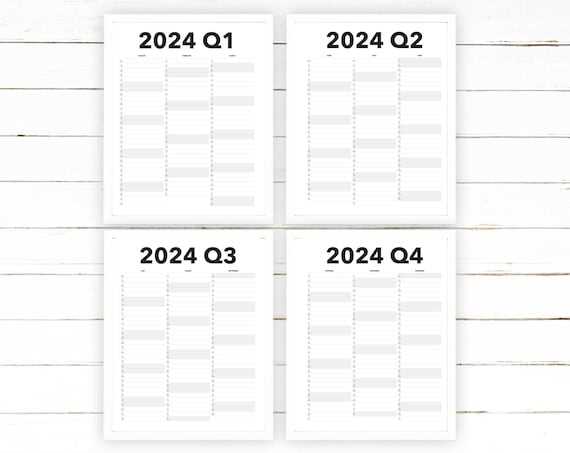 blank quarterly calendar template