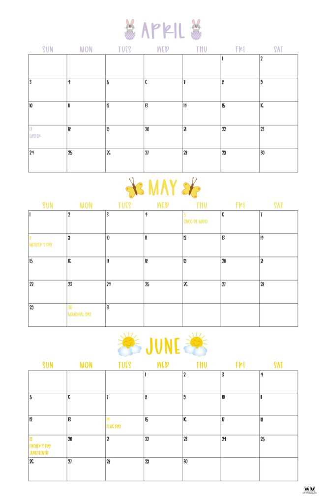 blank quarterly calendar template