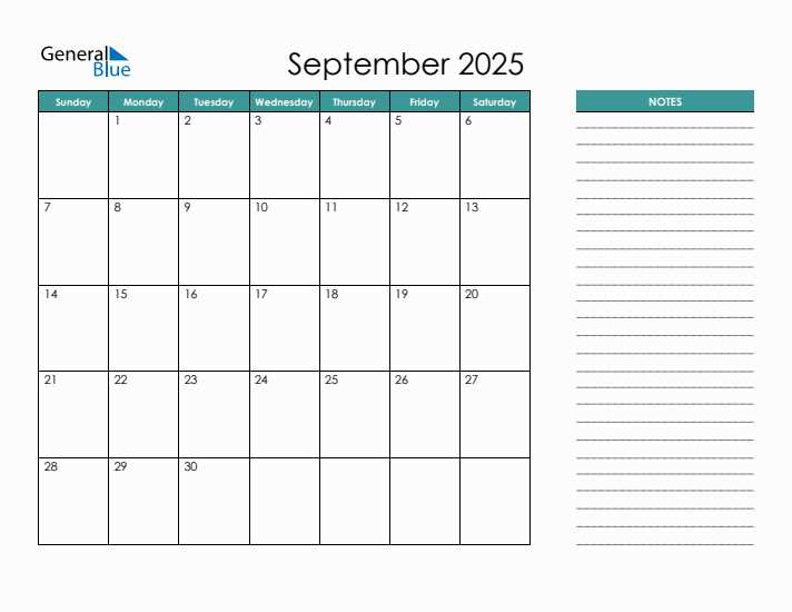 blank september calendar template 2025