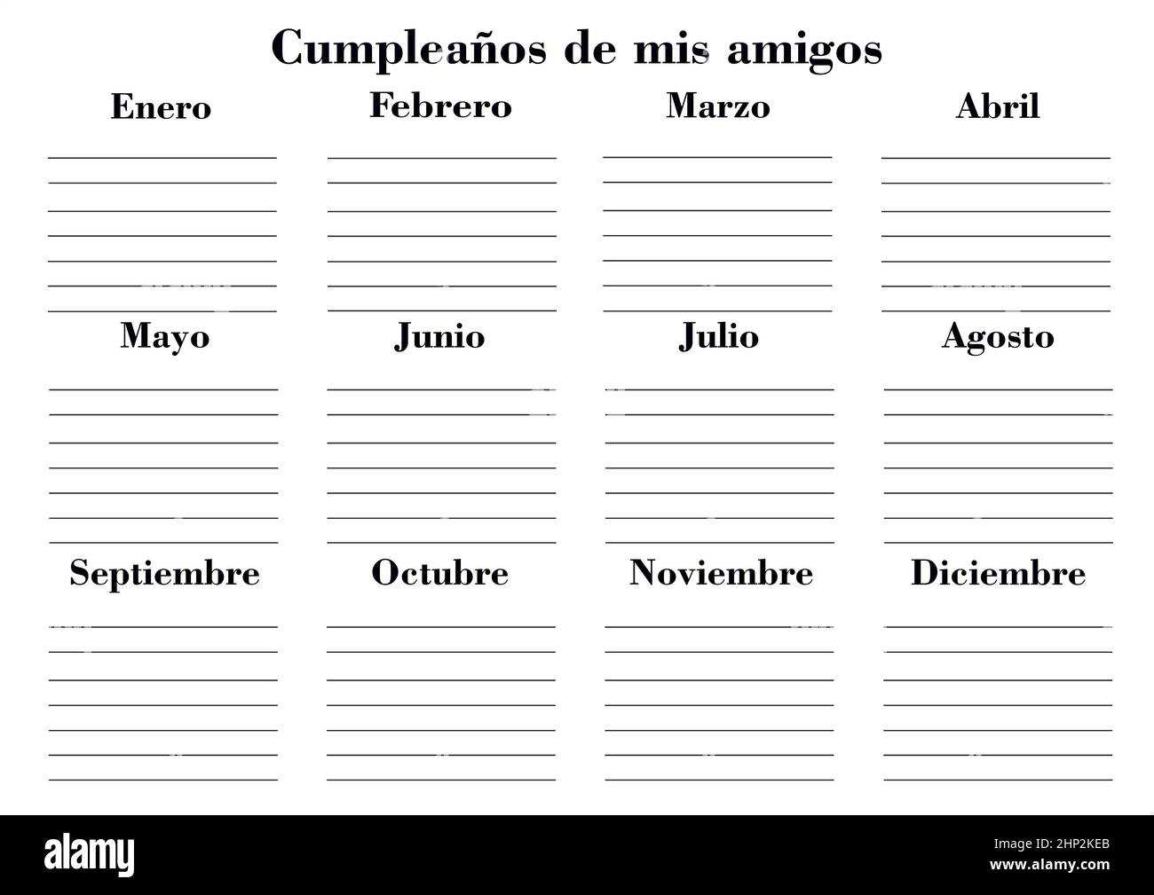 blank spanish calendar template