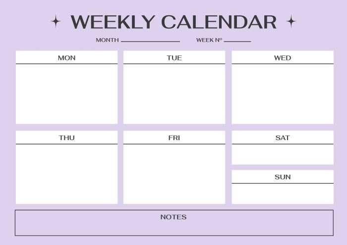 blank week calendar template