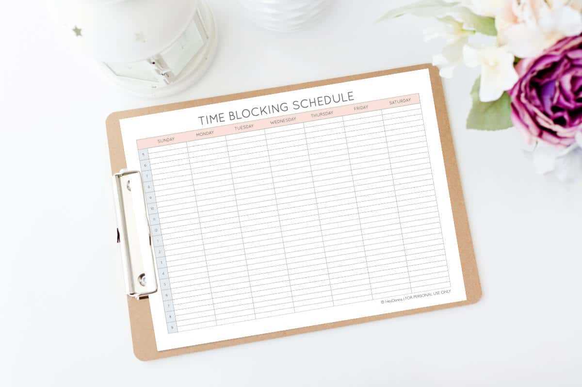 block calendar template