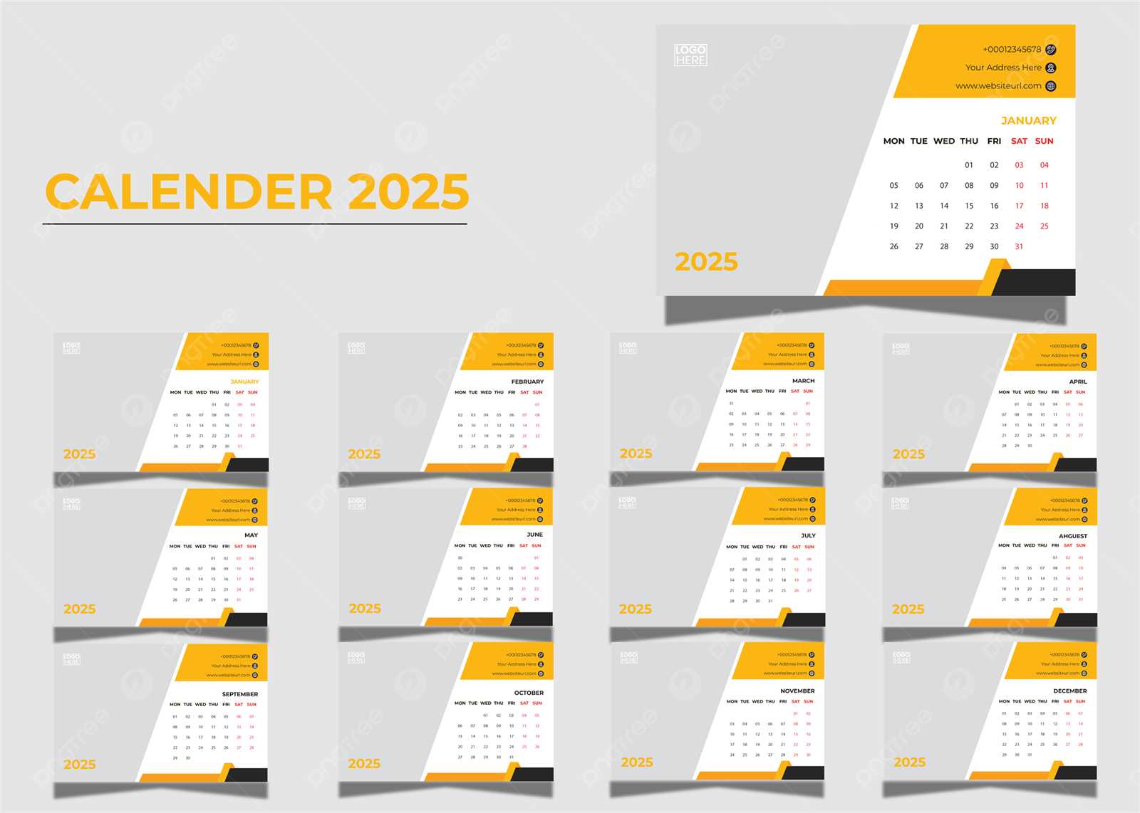 desk calendar 2025 template