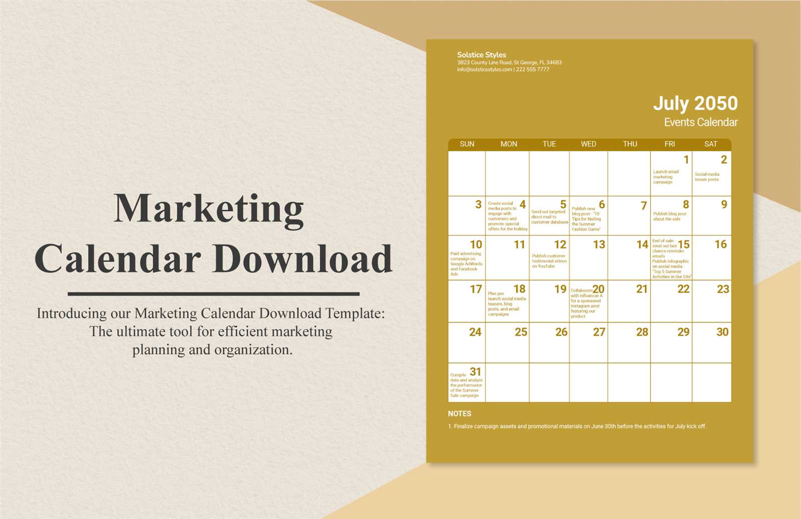 calendar illustrator template