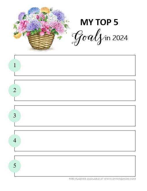 goal setting calendar template