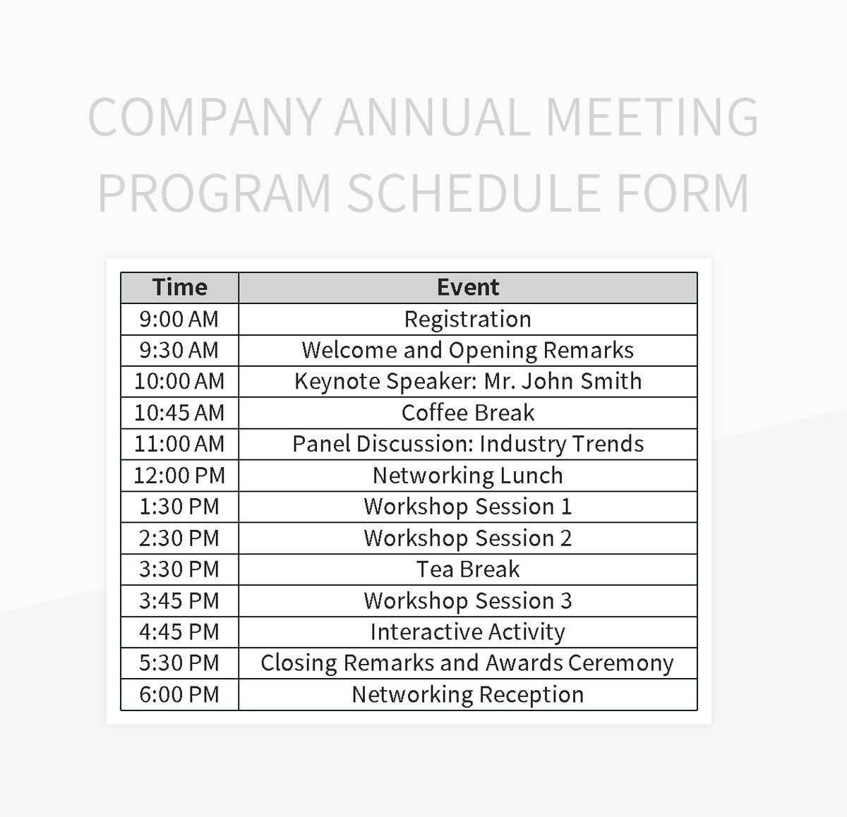 annual meeting calendar template