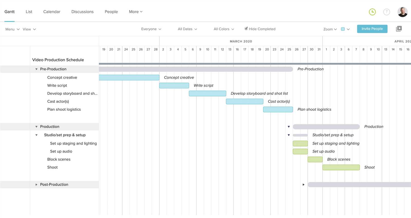 project calendar templates