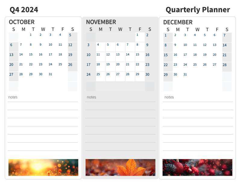 powerpoint quarterly calendar template