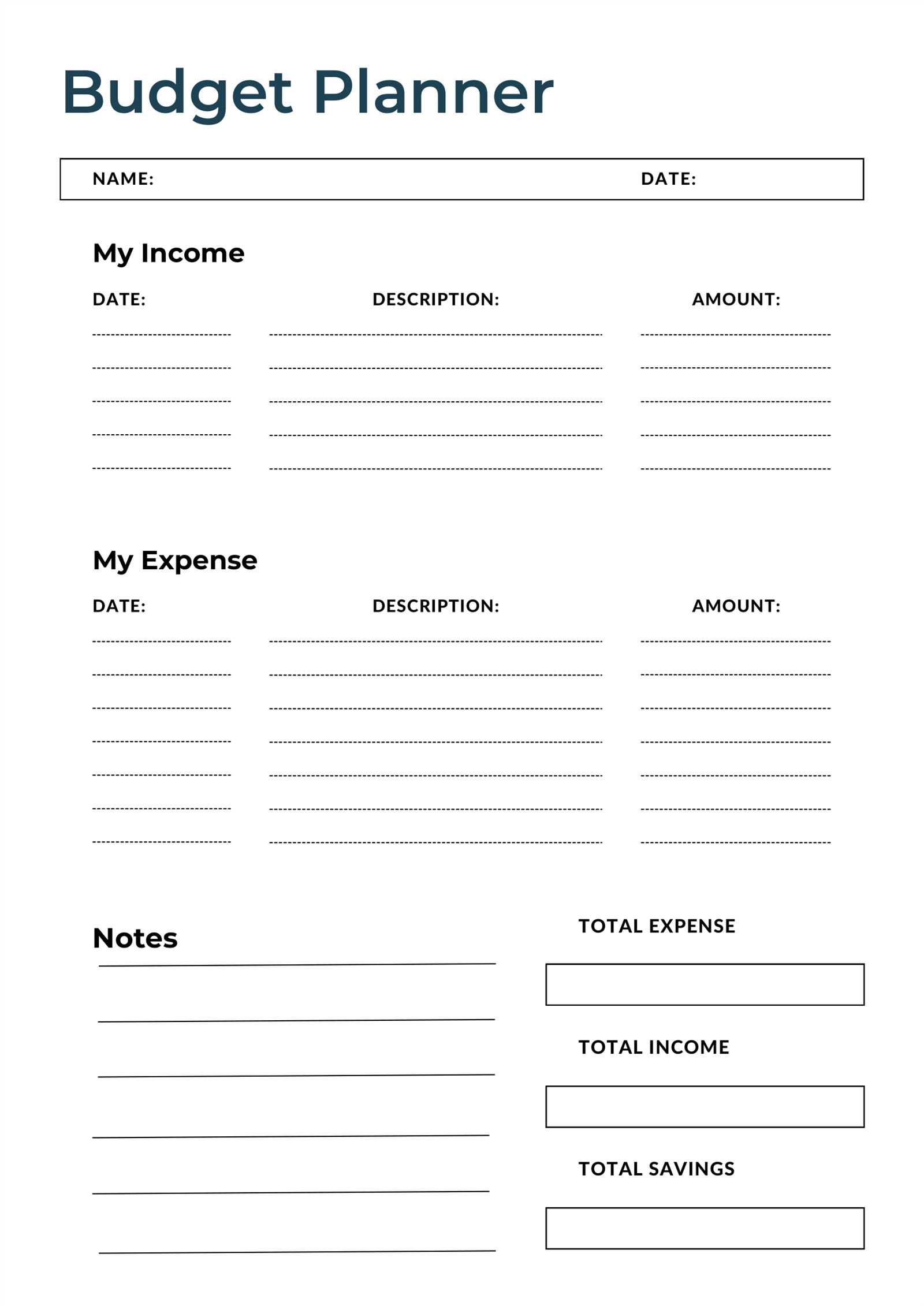 budgeting calendar template