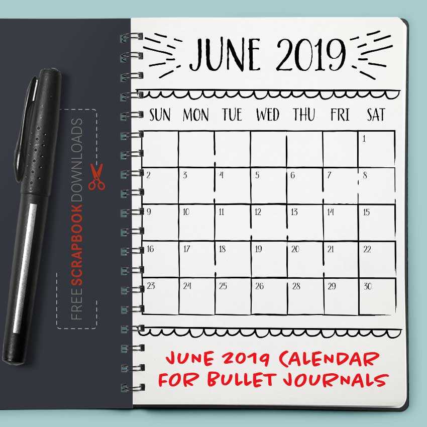 bullet journal monthly calendar template