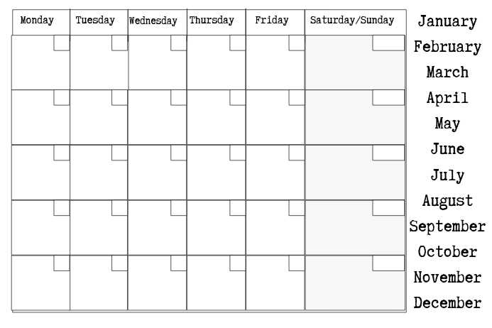 poster size calendar template