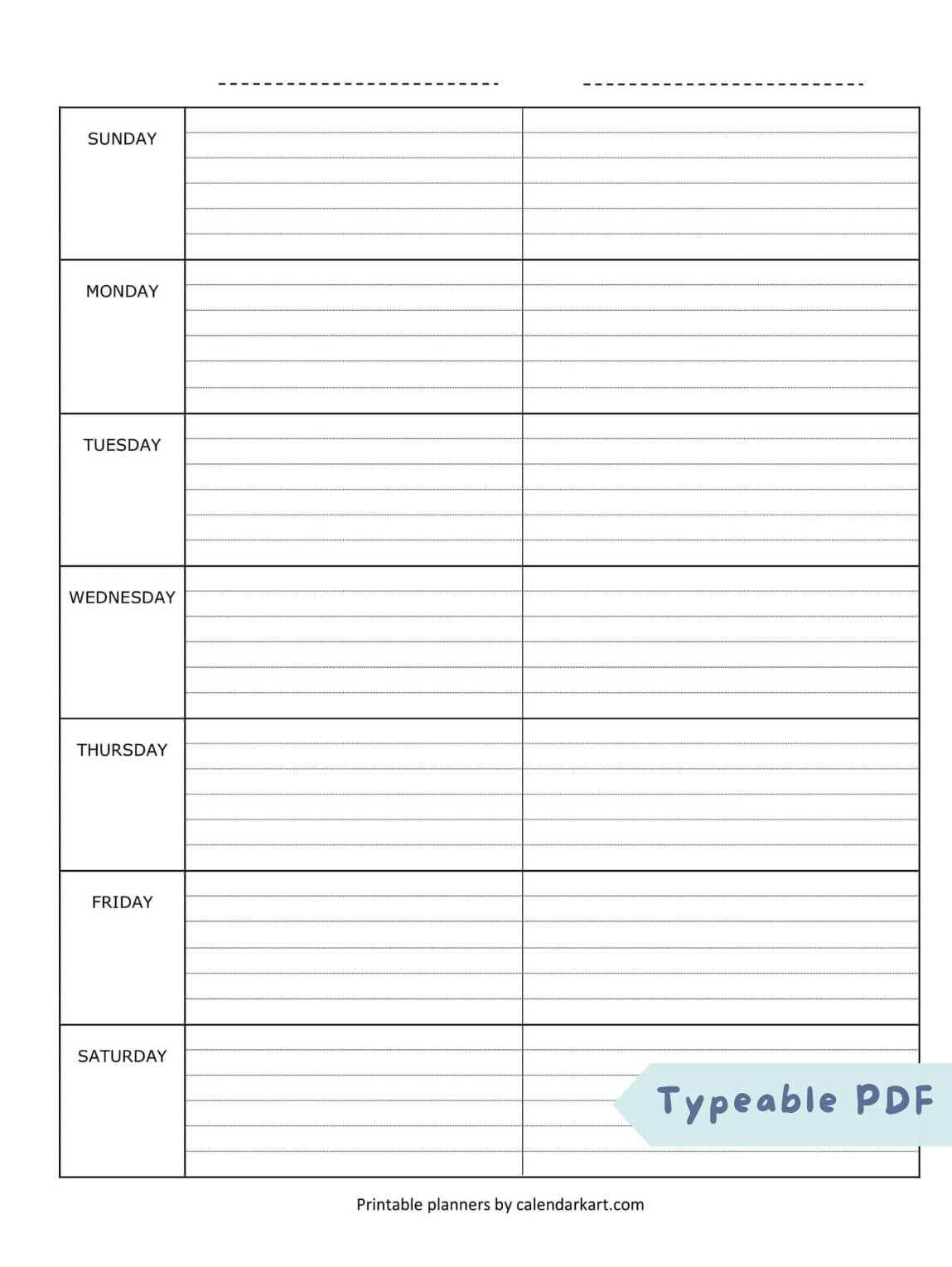 planner calendar template