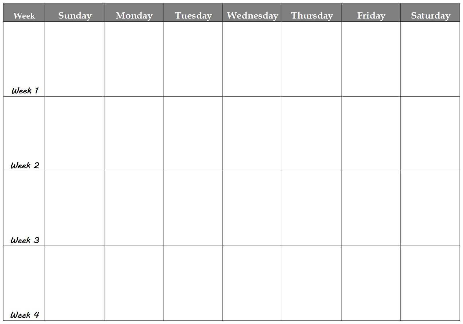 workout plan calendar template