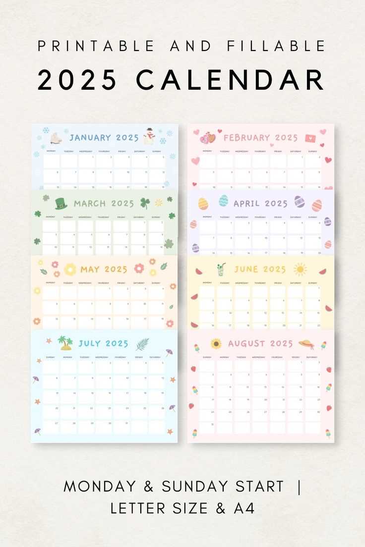 2025 calendar template monthly