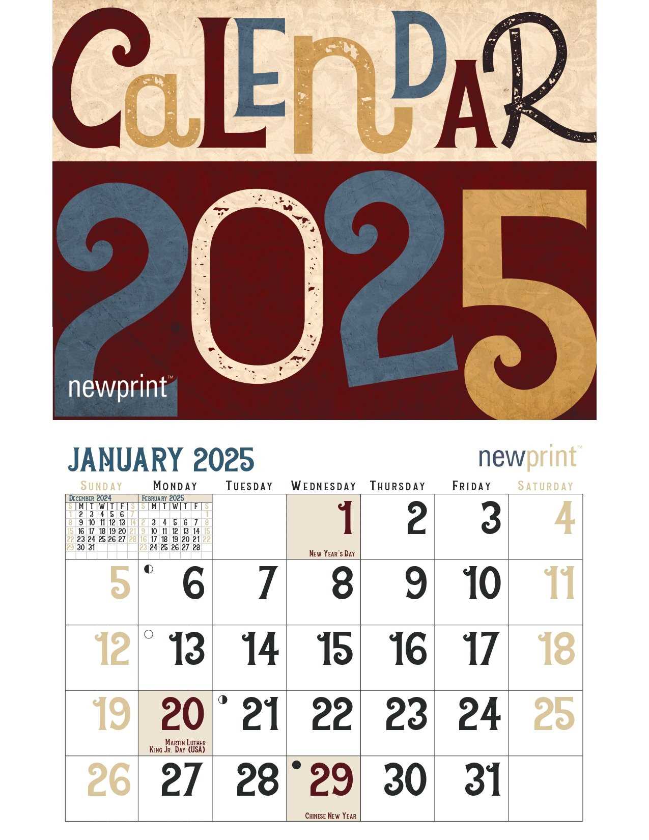 calendar 2025 design template free download