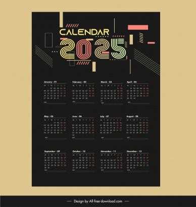 calendar 2025 design template free download