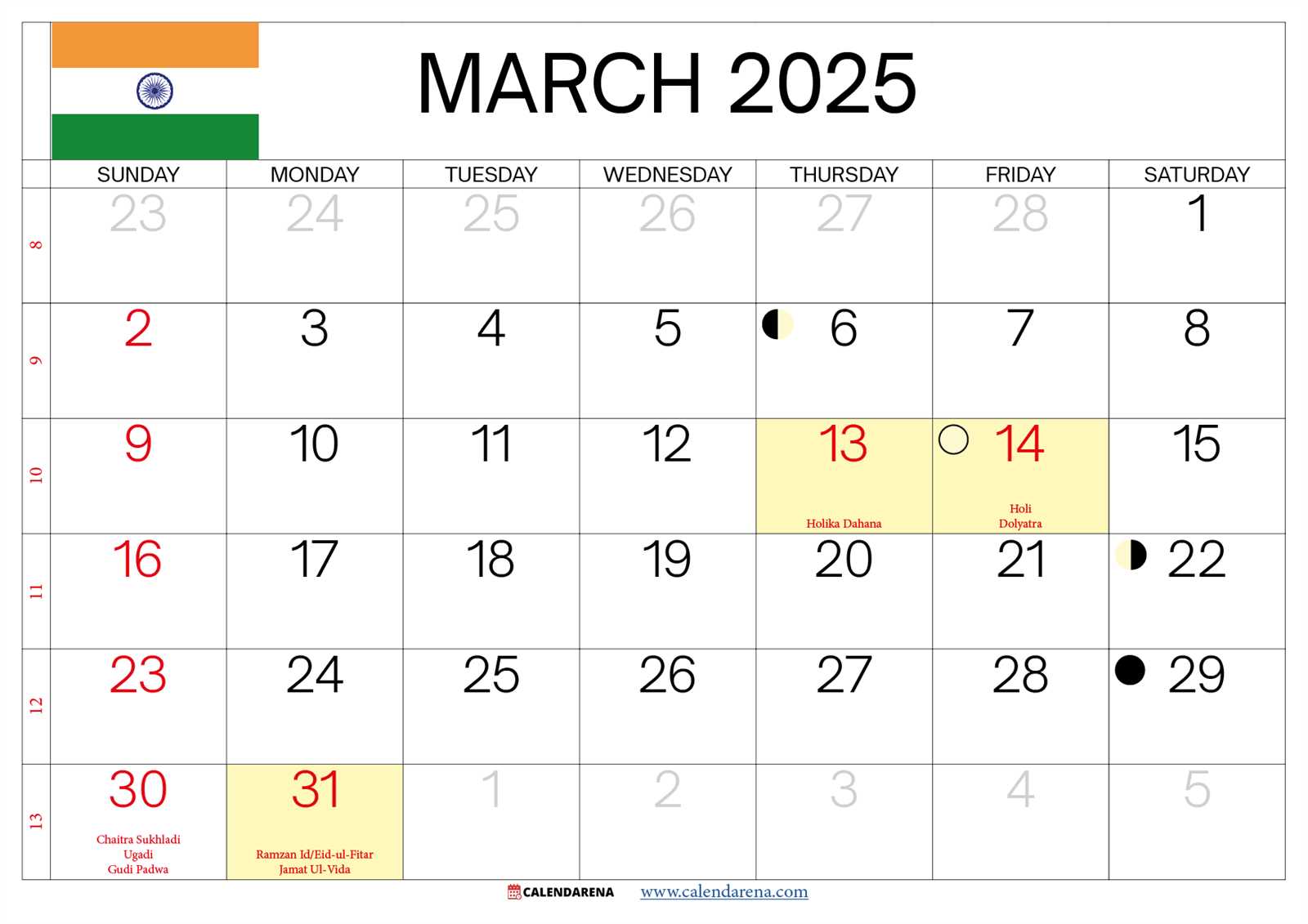 calendar 2025 march template