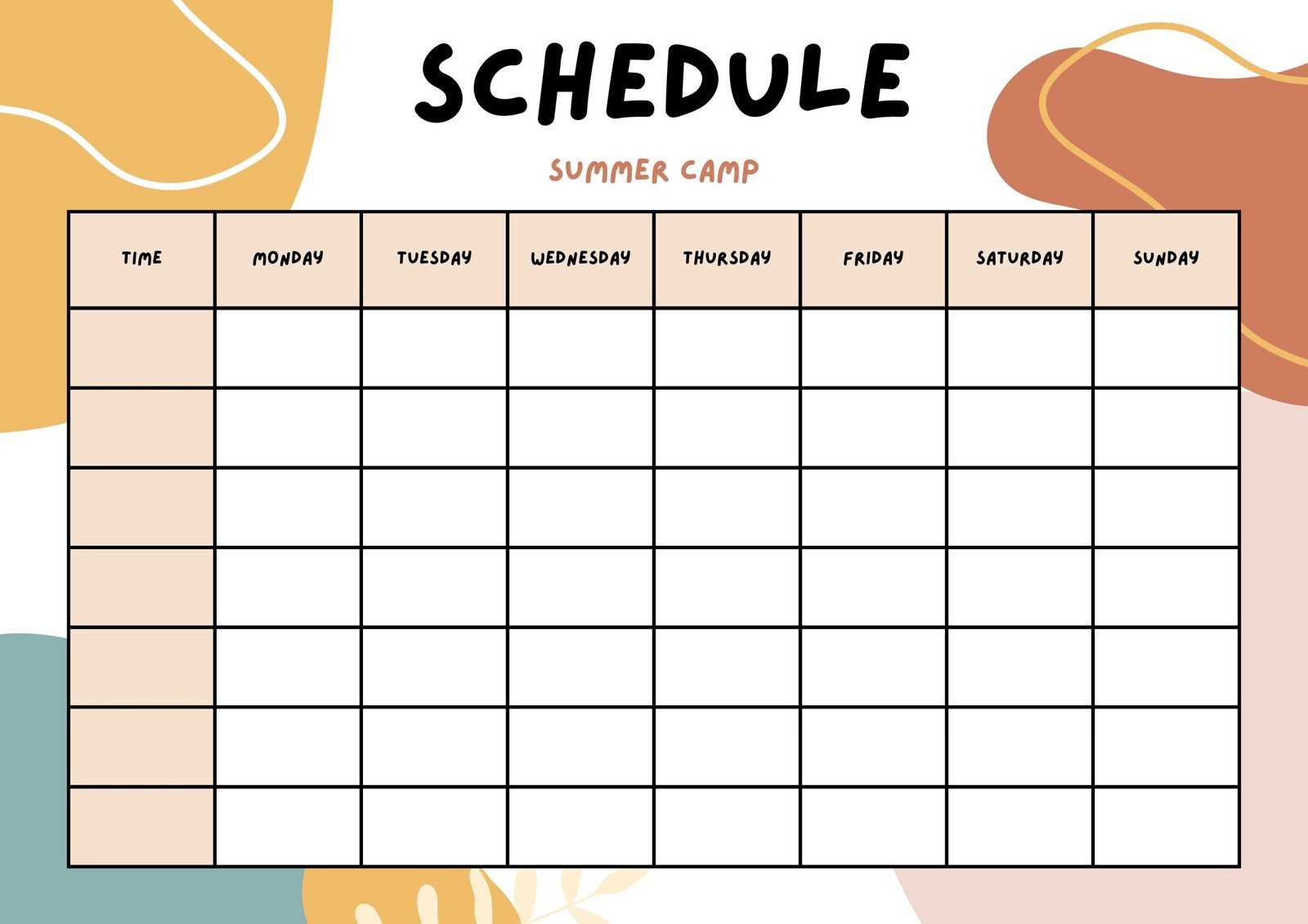 calendar and time template