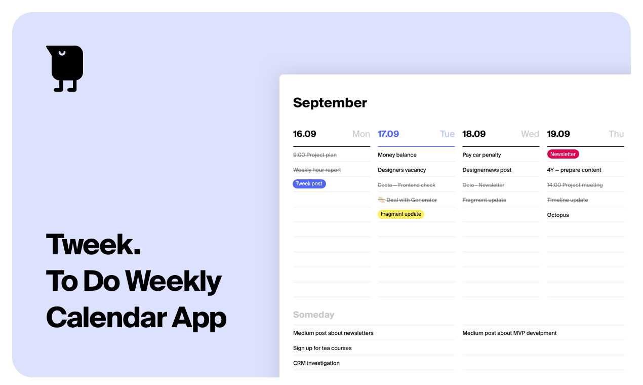 calendar app template