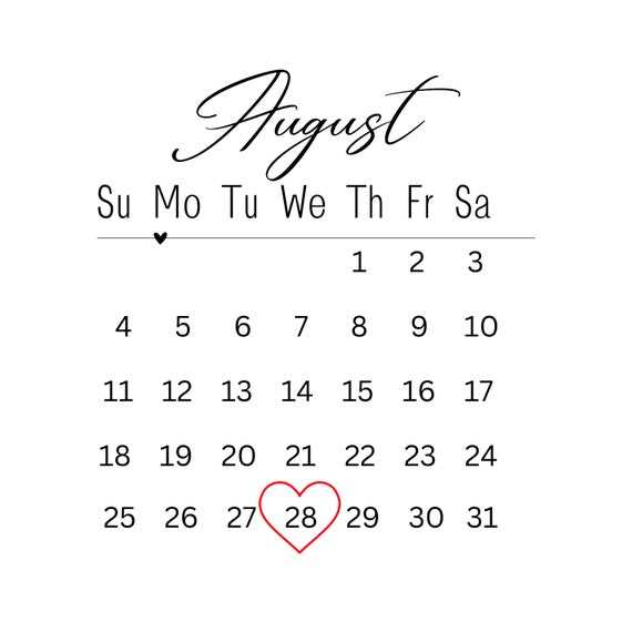 calendar august template