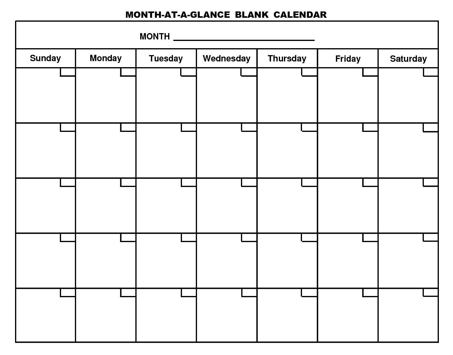 calendar blank templates