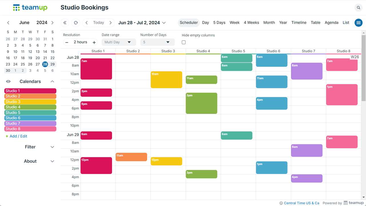 calendar booking template