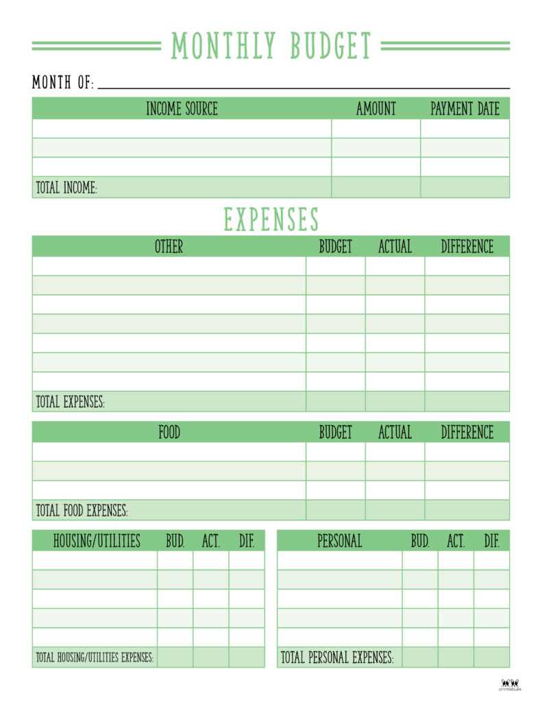 calendar budget template free