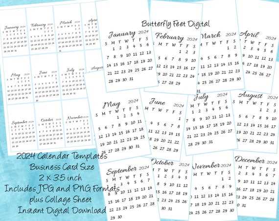 calendar business card template