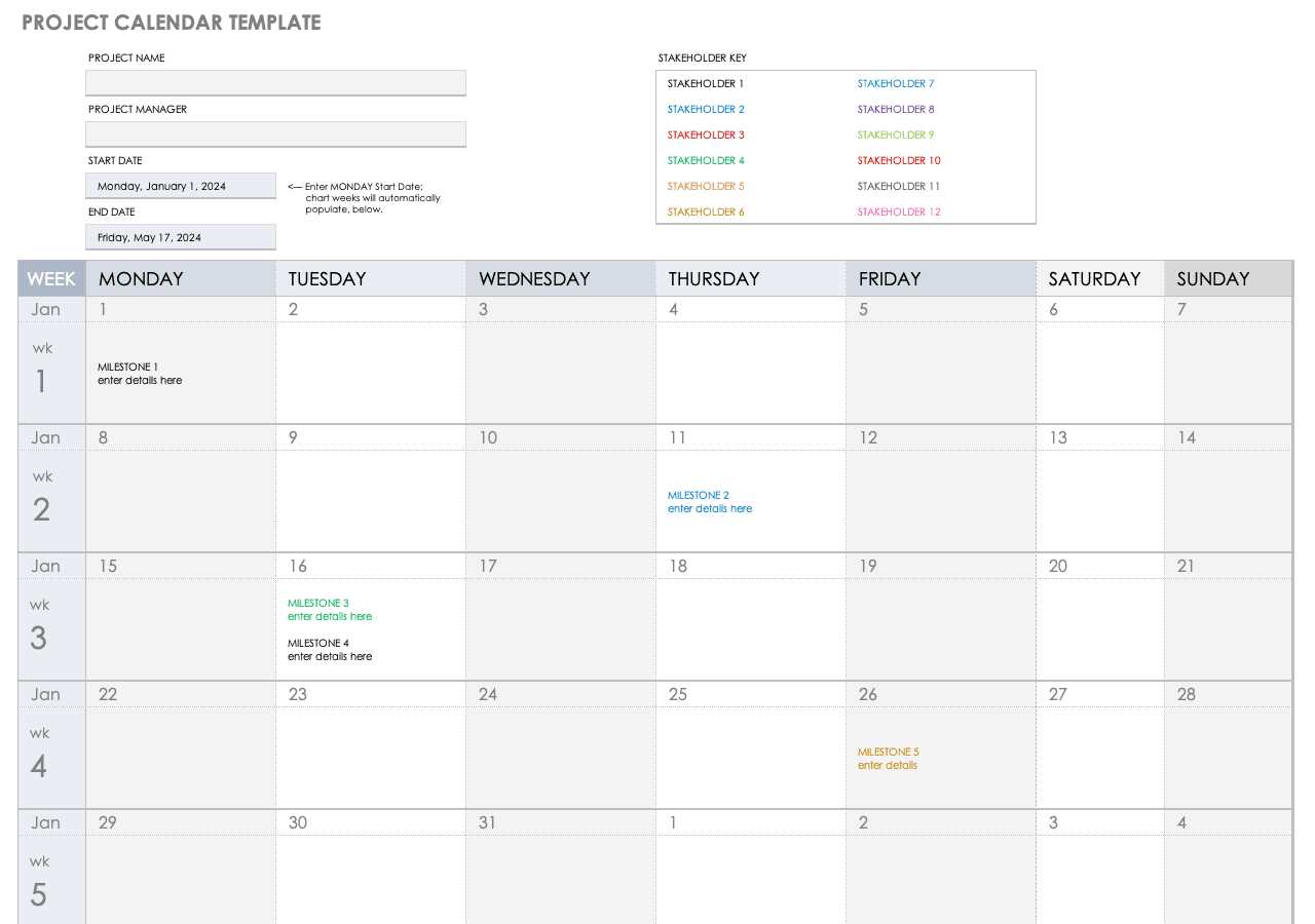 calendar chart template