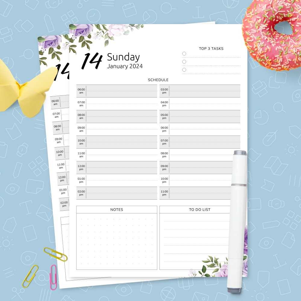 calendar daily schedule template