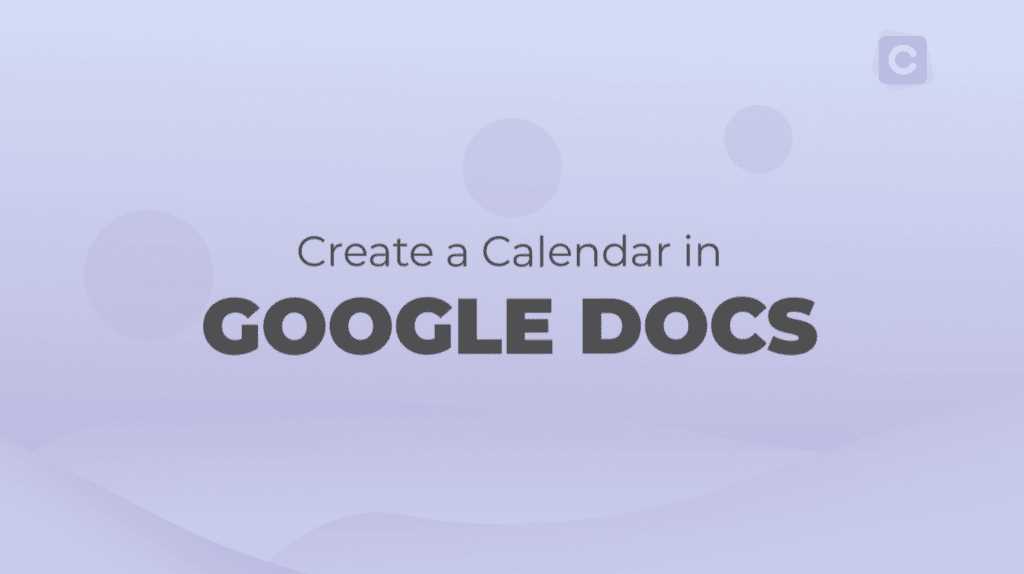 calendar docs template