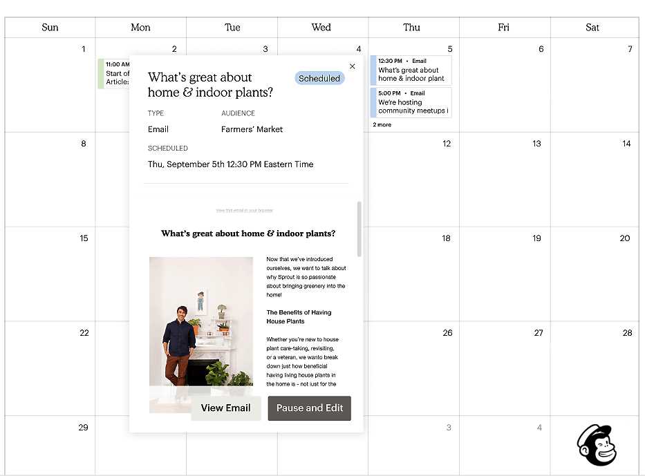 calendar email template