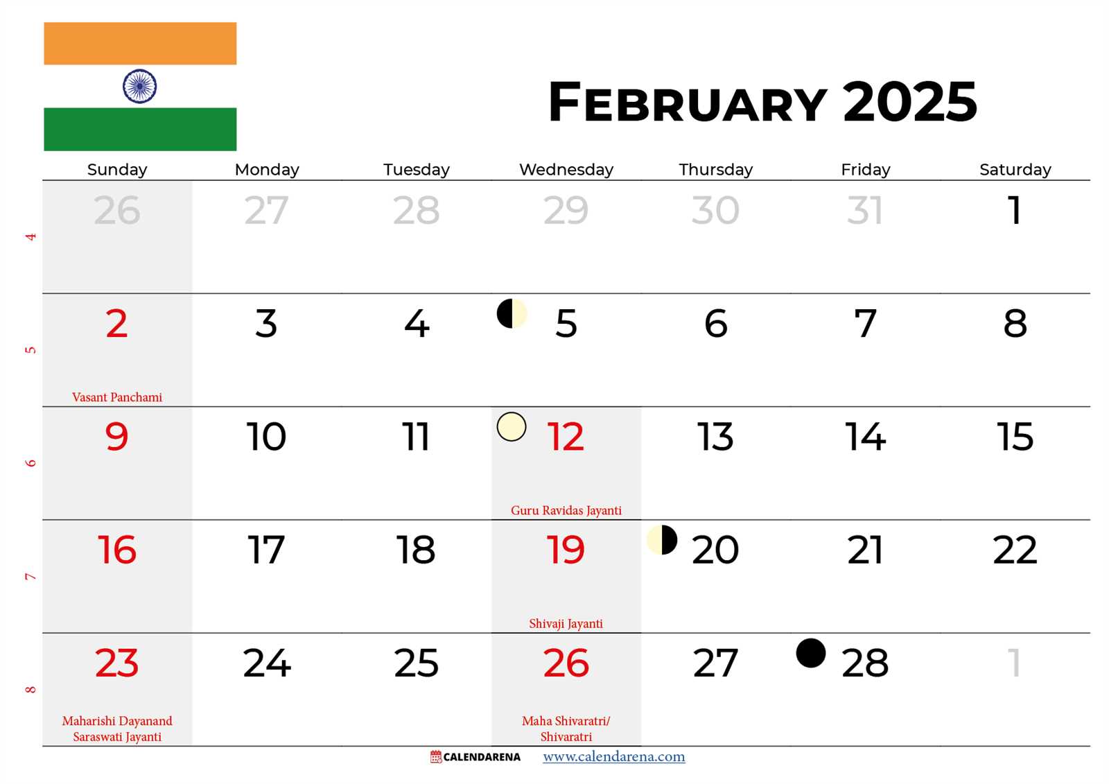 calendar feb 2026 template