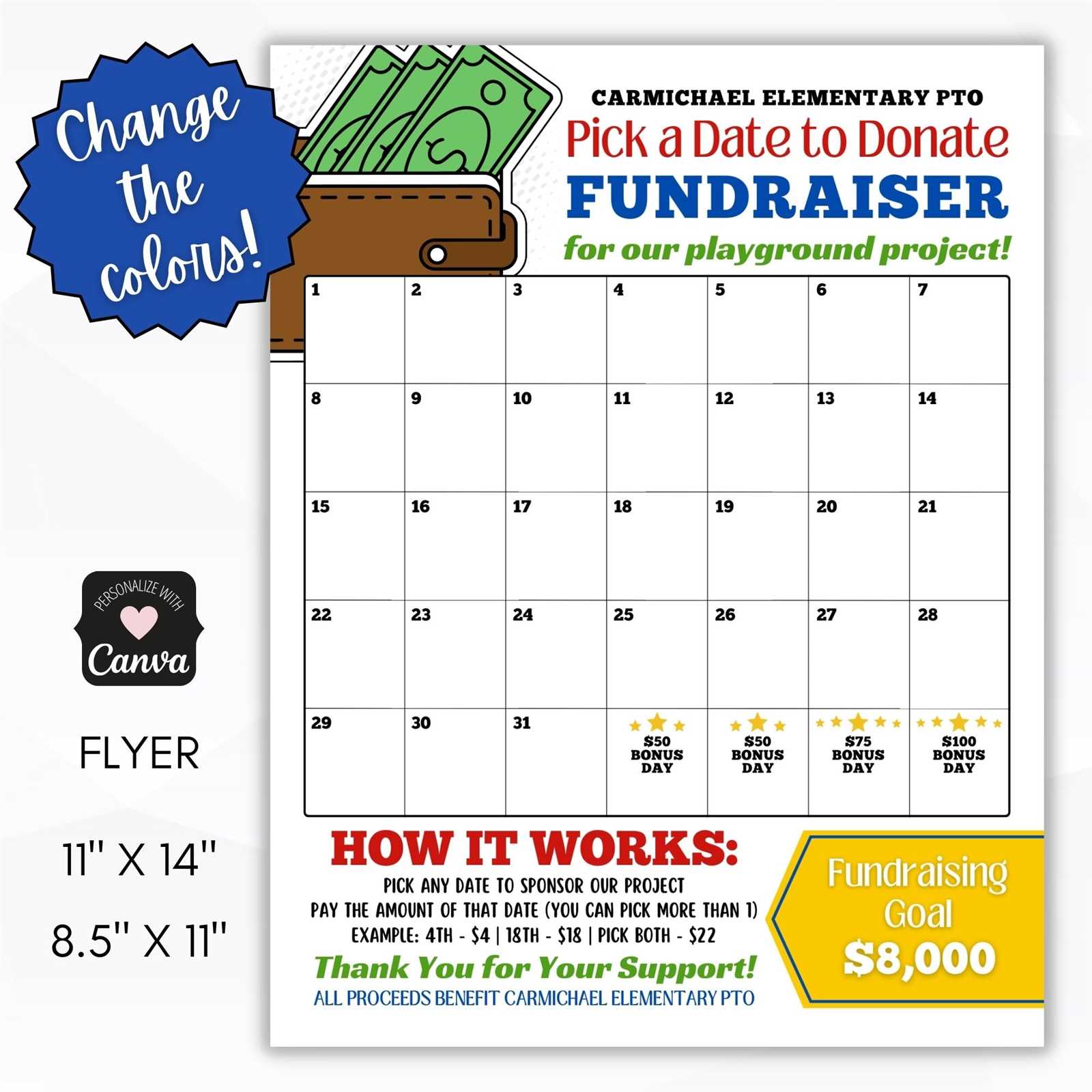 calendar fundraiser template