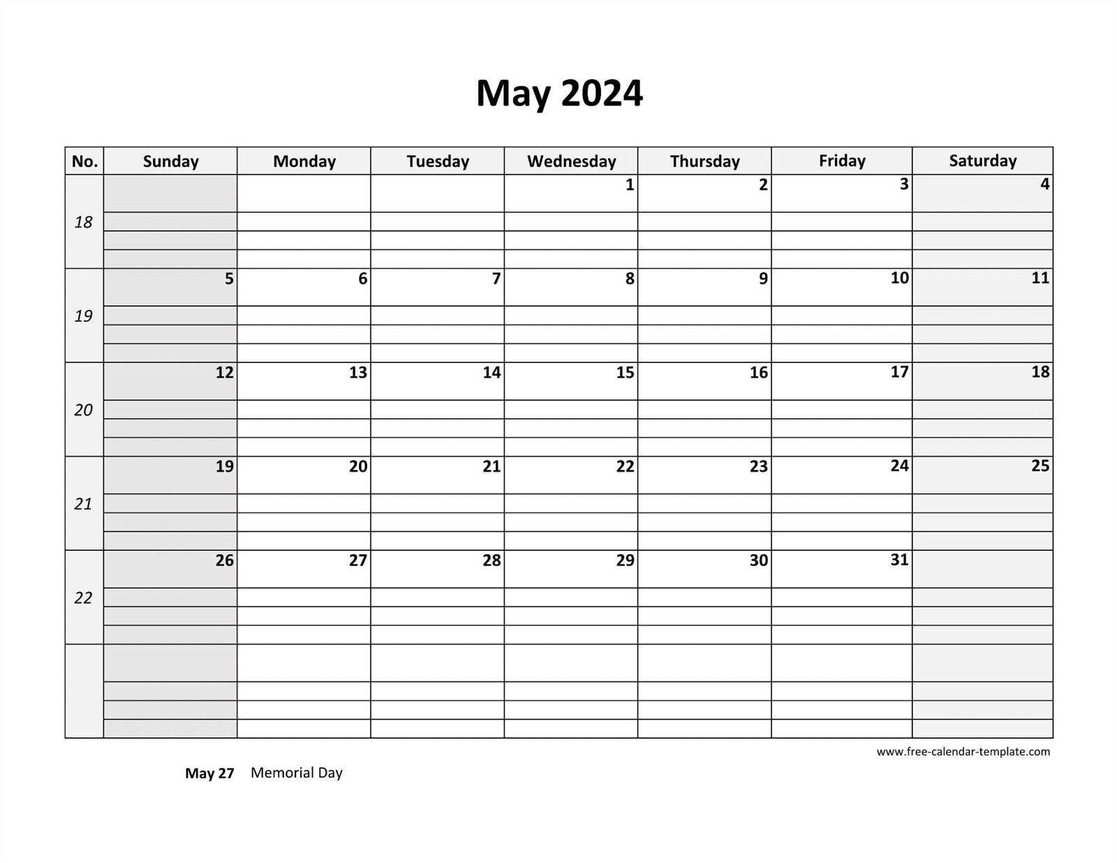 calendar grid template