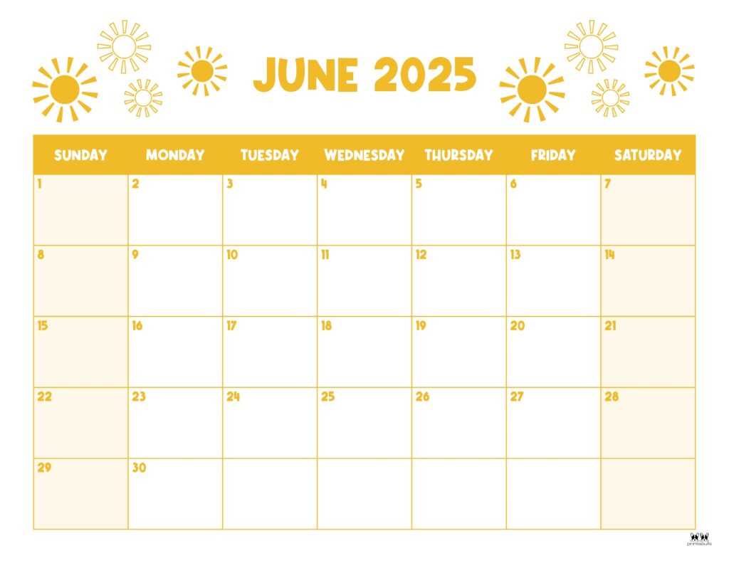 calendar june 2025 template