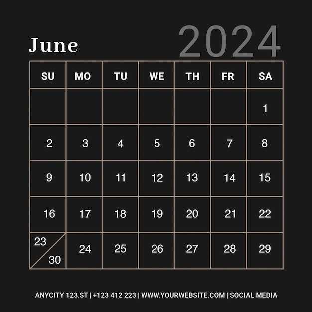 calendar june template