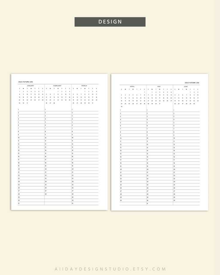 calendar log template