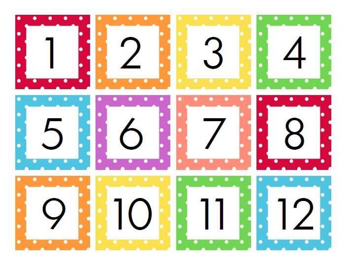 calendar numbers template