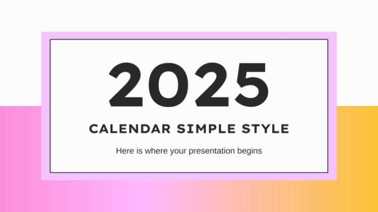 calendar powerpoint template 2025