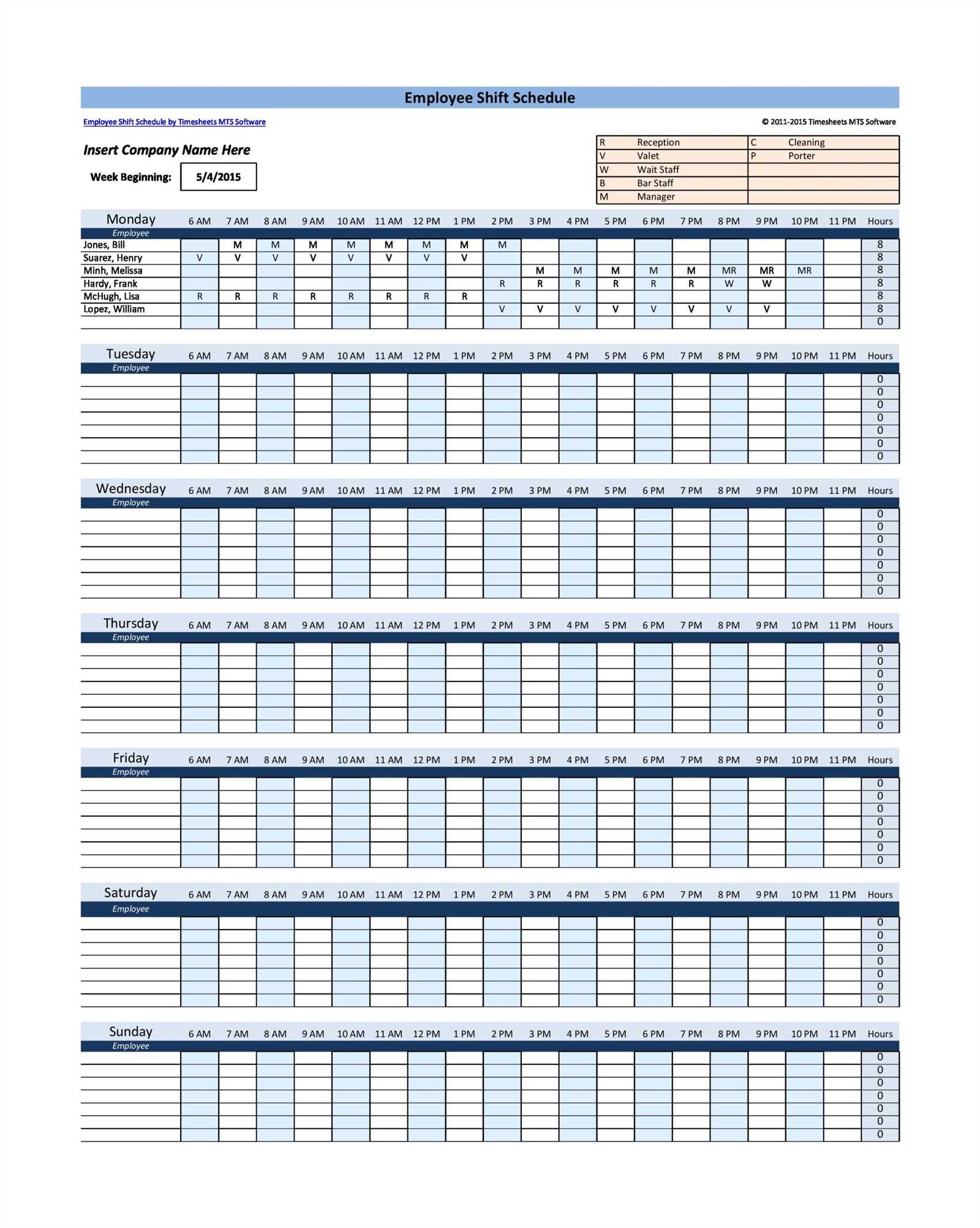 calendar shift work template