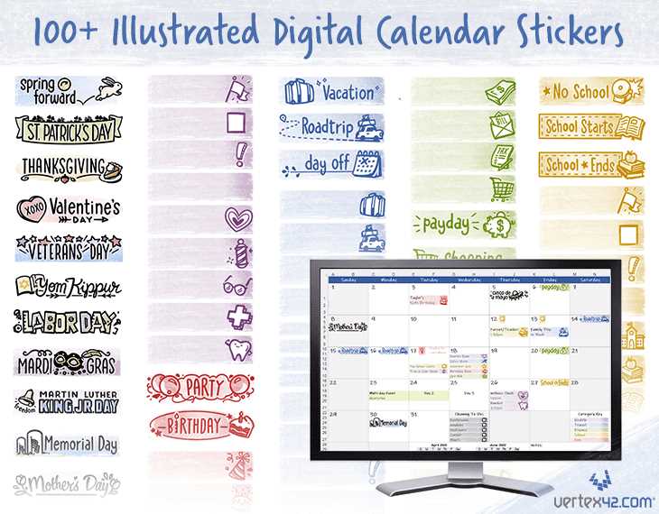 calendar sticker template